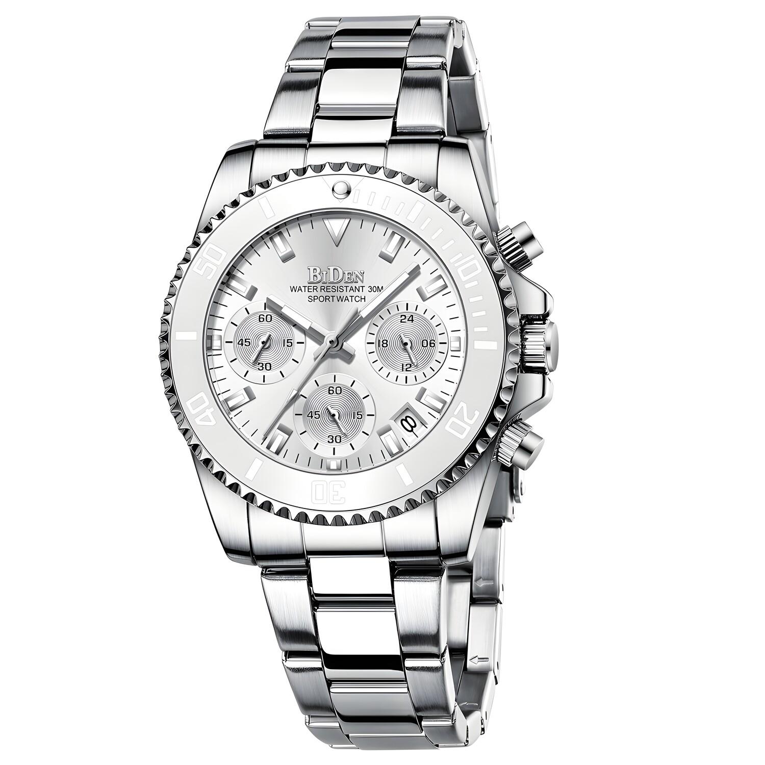 Montre BIDEN Femme - Argenté / Blanc
