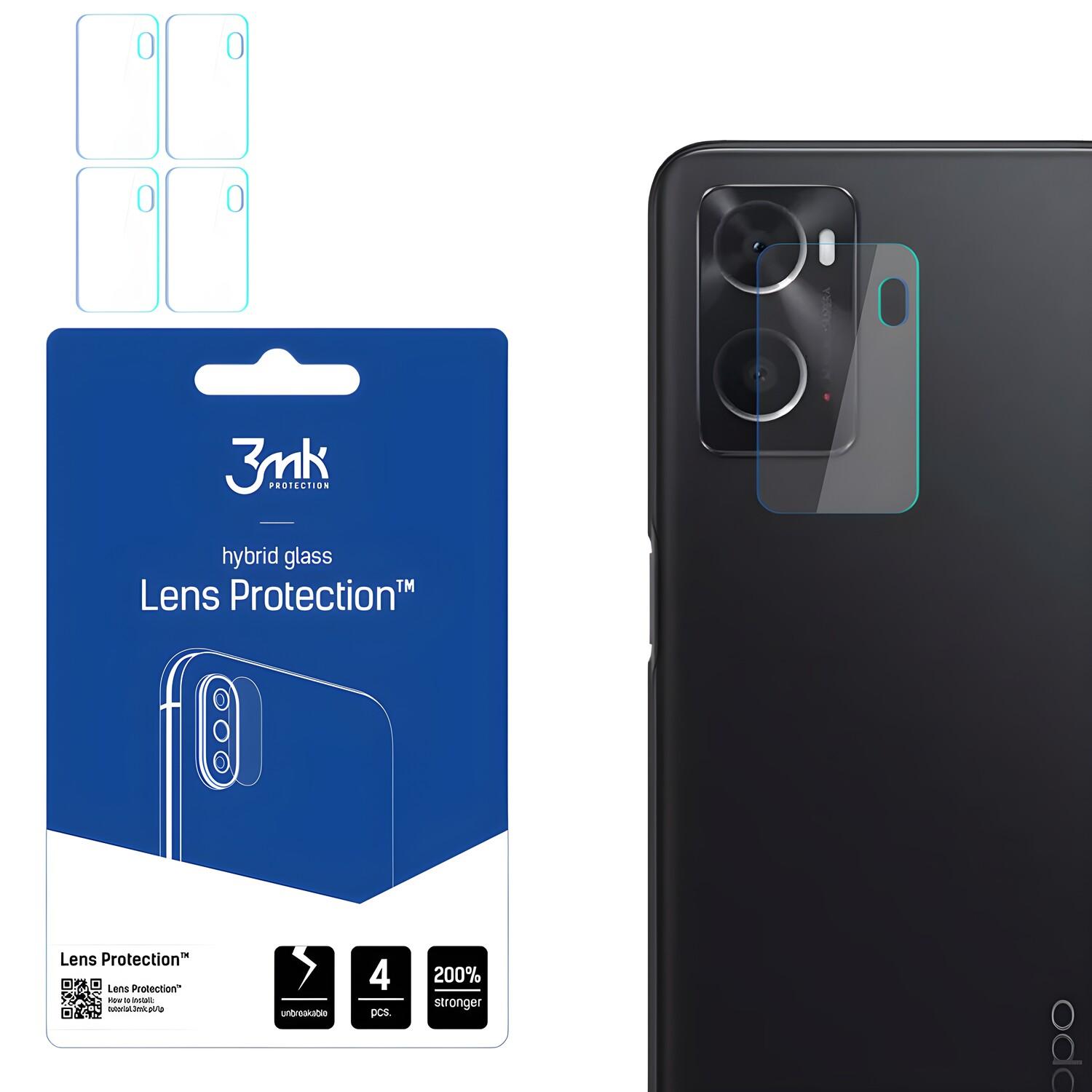 Lot de 4 verres de protection pour caméra 3mk pour Oppo A76/A96/A36 - Transparent