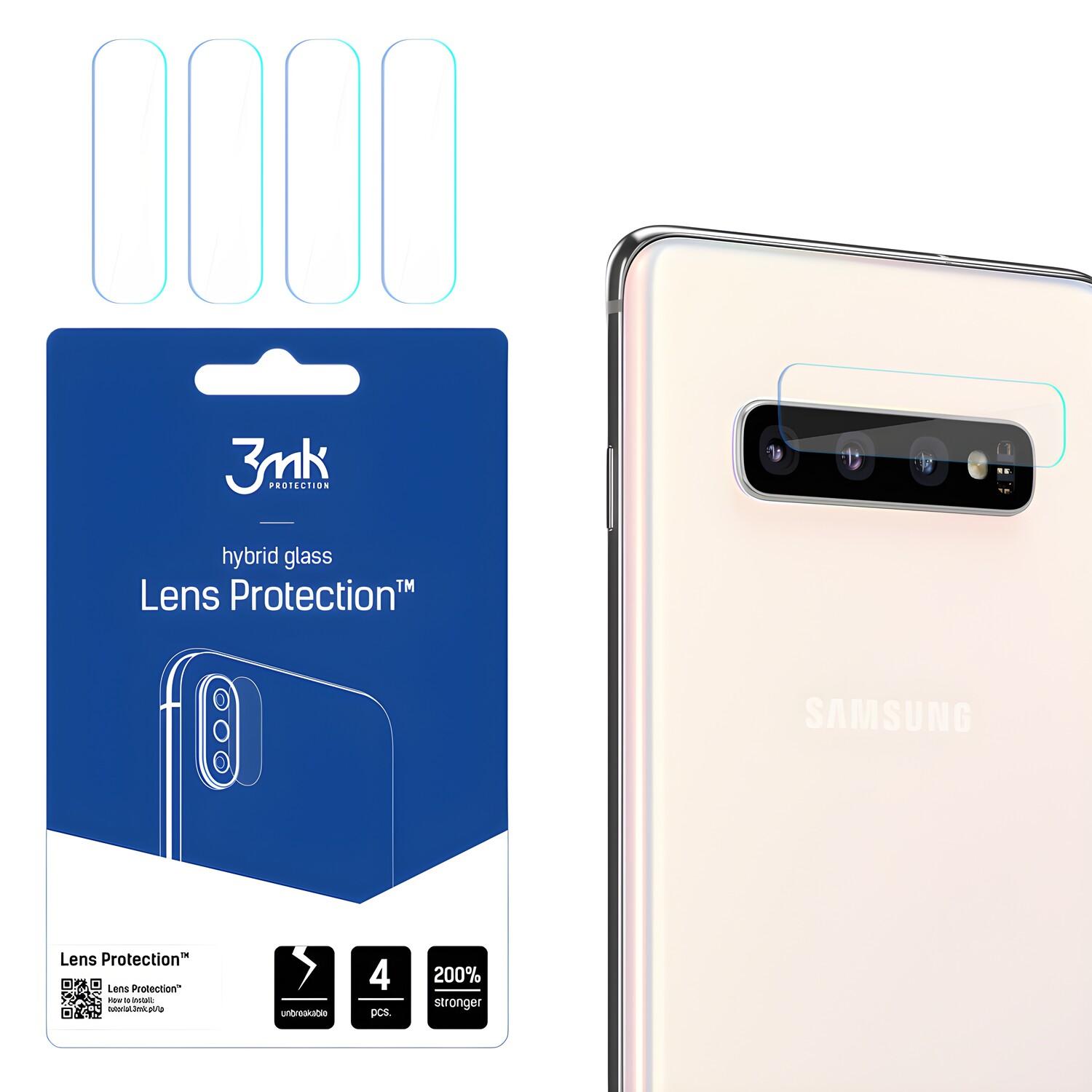 Lot de 4 verres de protection pour caméra 3mk pour Samsung Galaxy S10 Plus - Transparent
