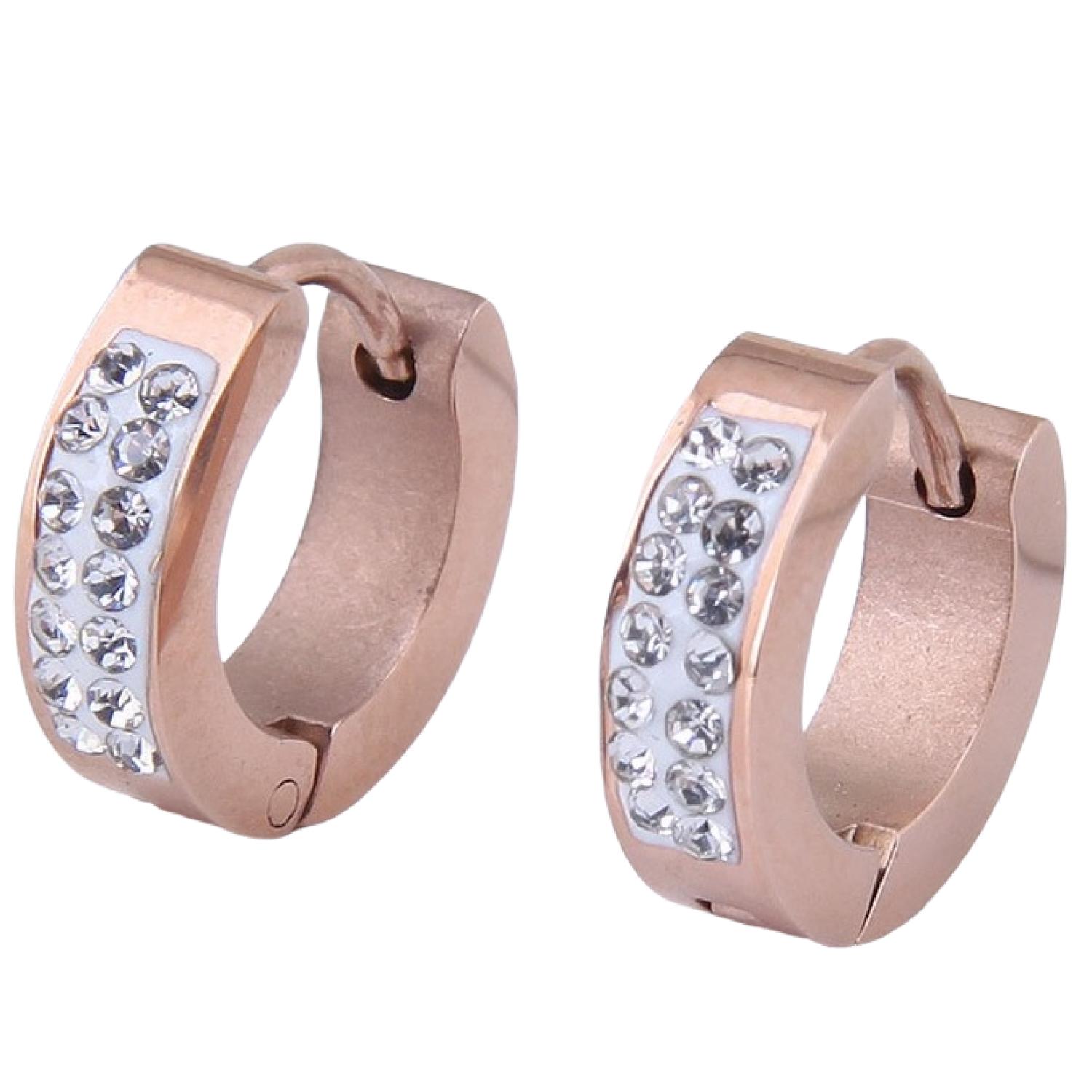 Boucles d'oreilles Zanett - Doré Rose / Cristallin