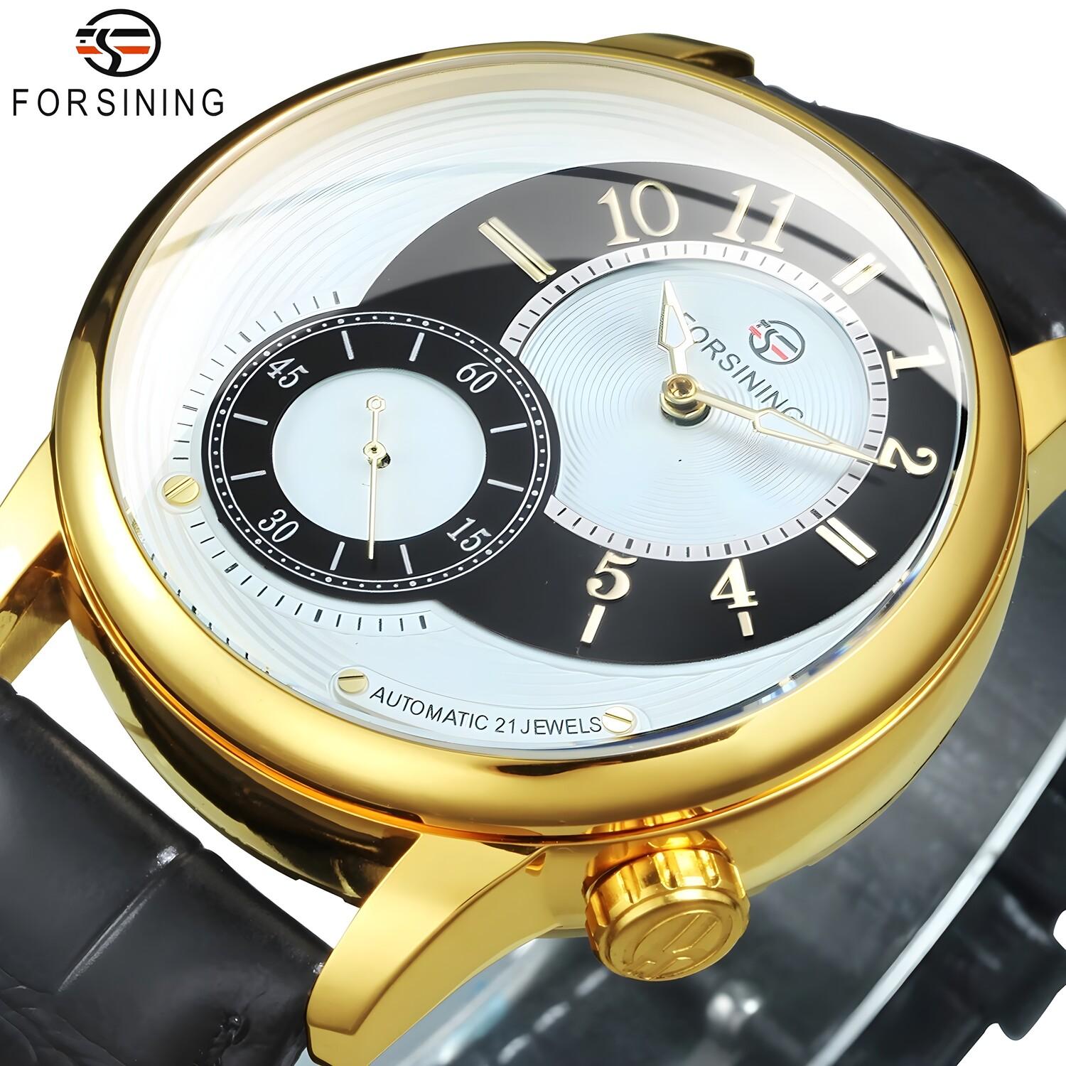 Montre FORSINING Élégante - Noir / Doré