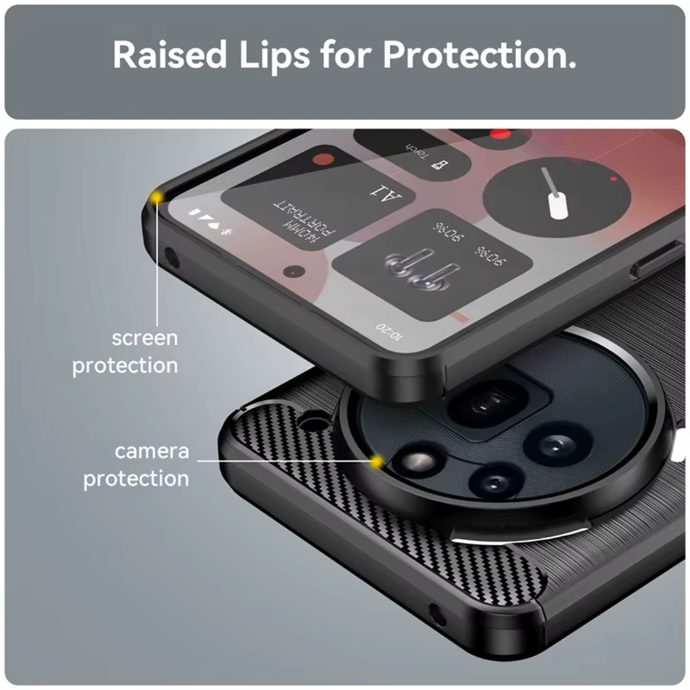 Coque Carbon Shield TPU pour Nothing Phone (3a) Pro - Noir