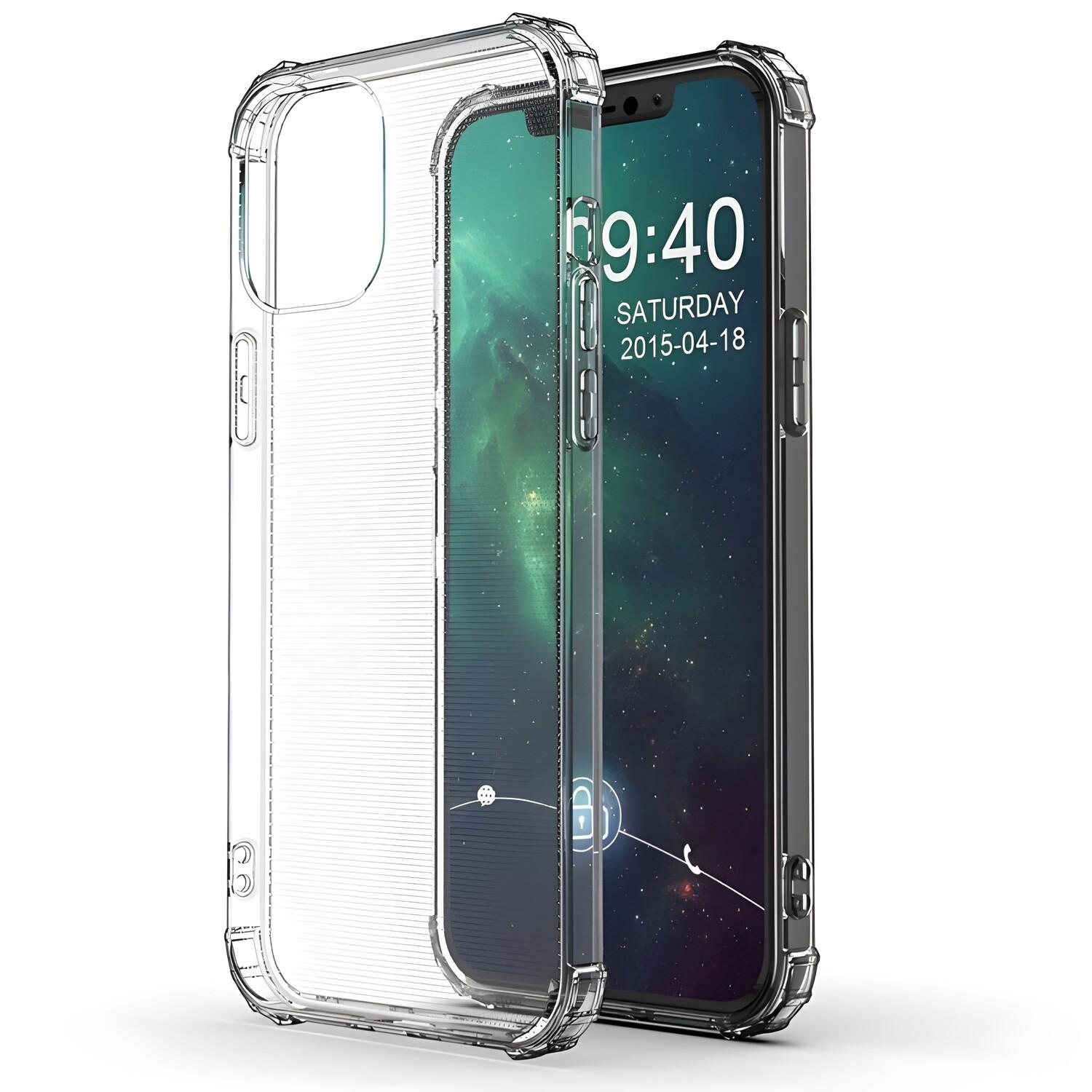 Coque en silicone avec bords renforcés pour Apple iPhone 12 - Transparent