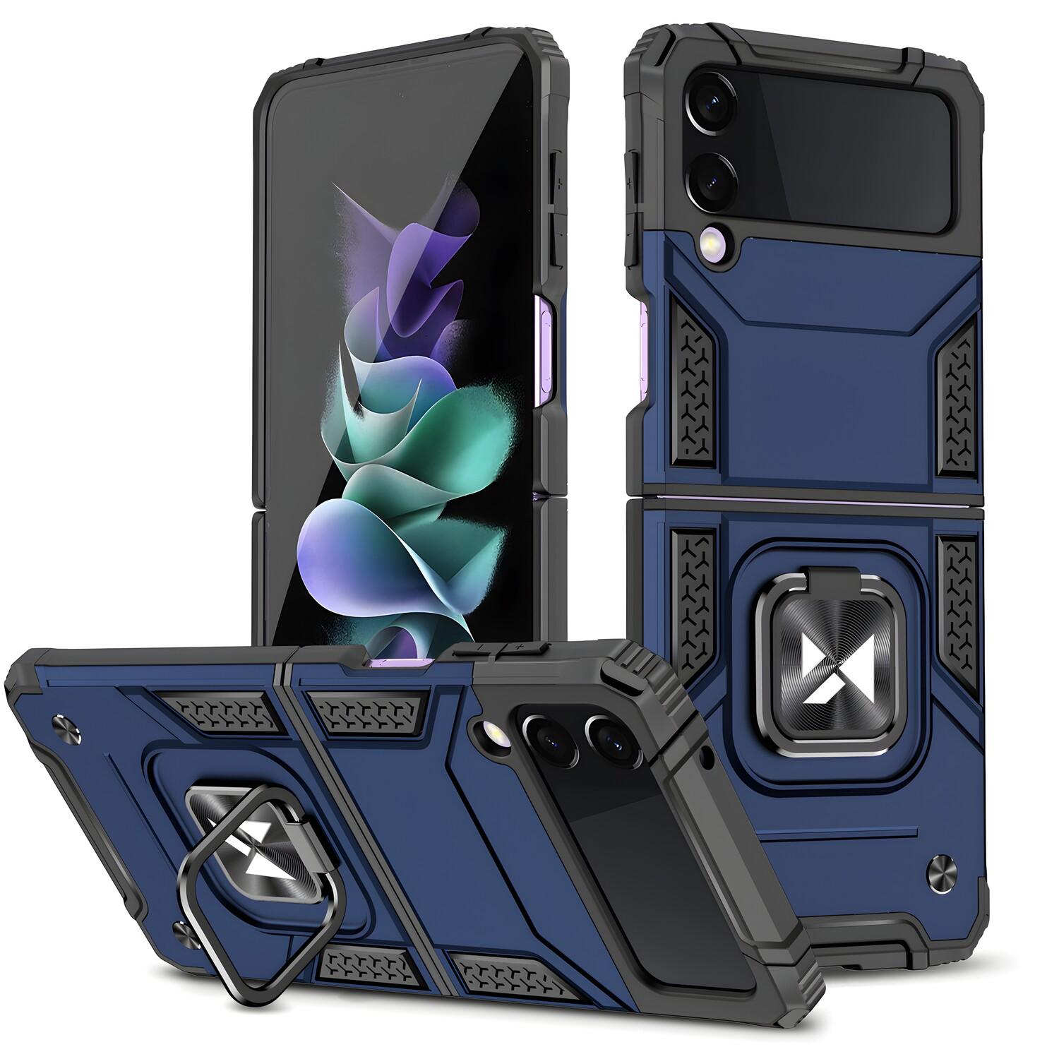Coque Wozinsky Ring Armor pour Samsung Galaxy Z Flip4 - Bleu