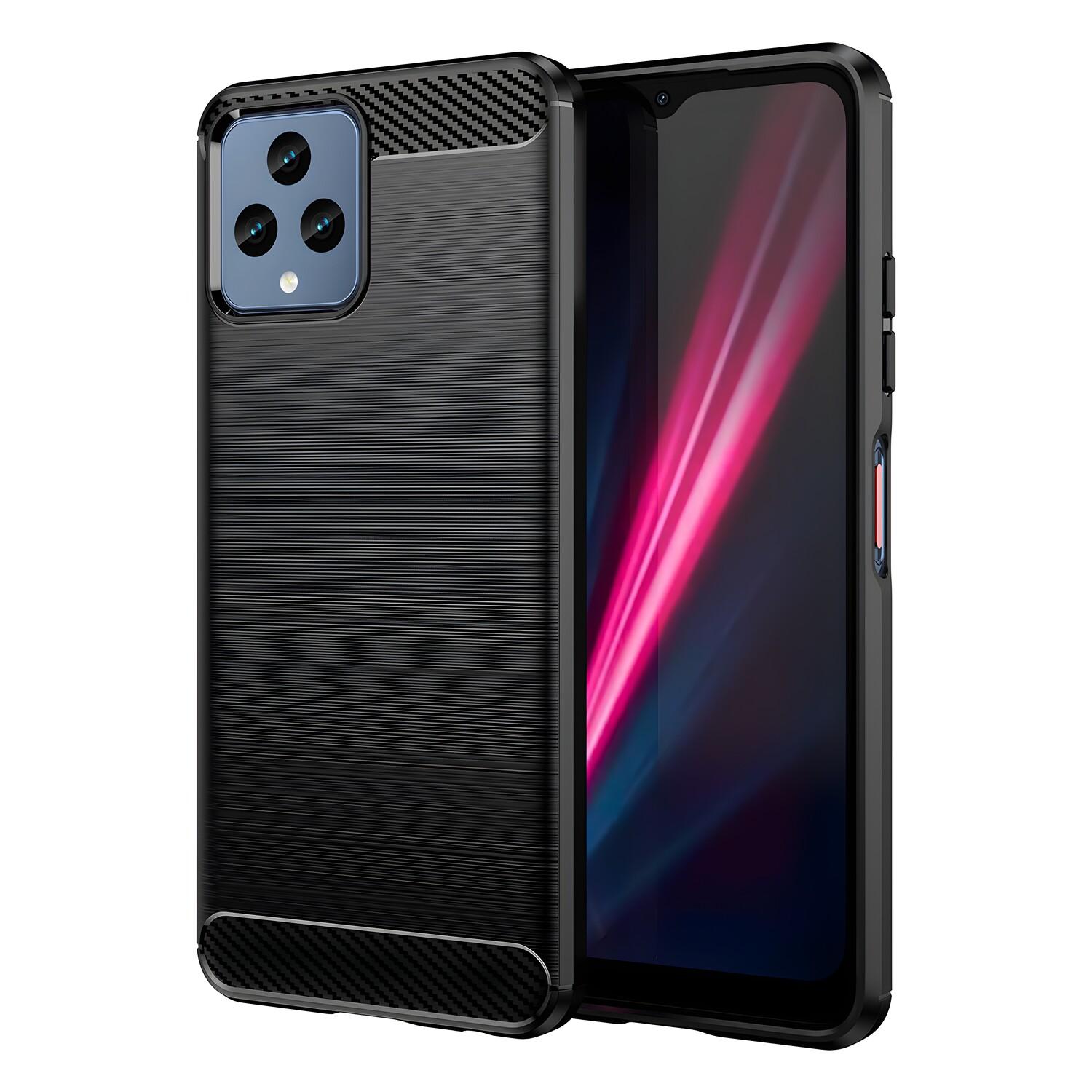 Coque Carbon Shield TPU pour T-Mobile Revvl 6 5G - Noir