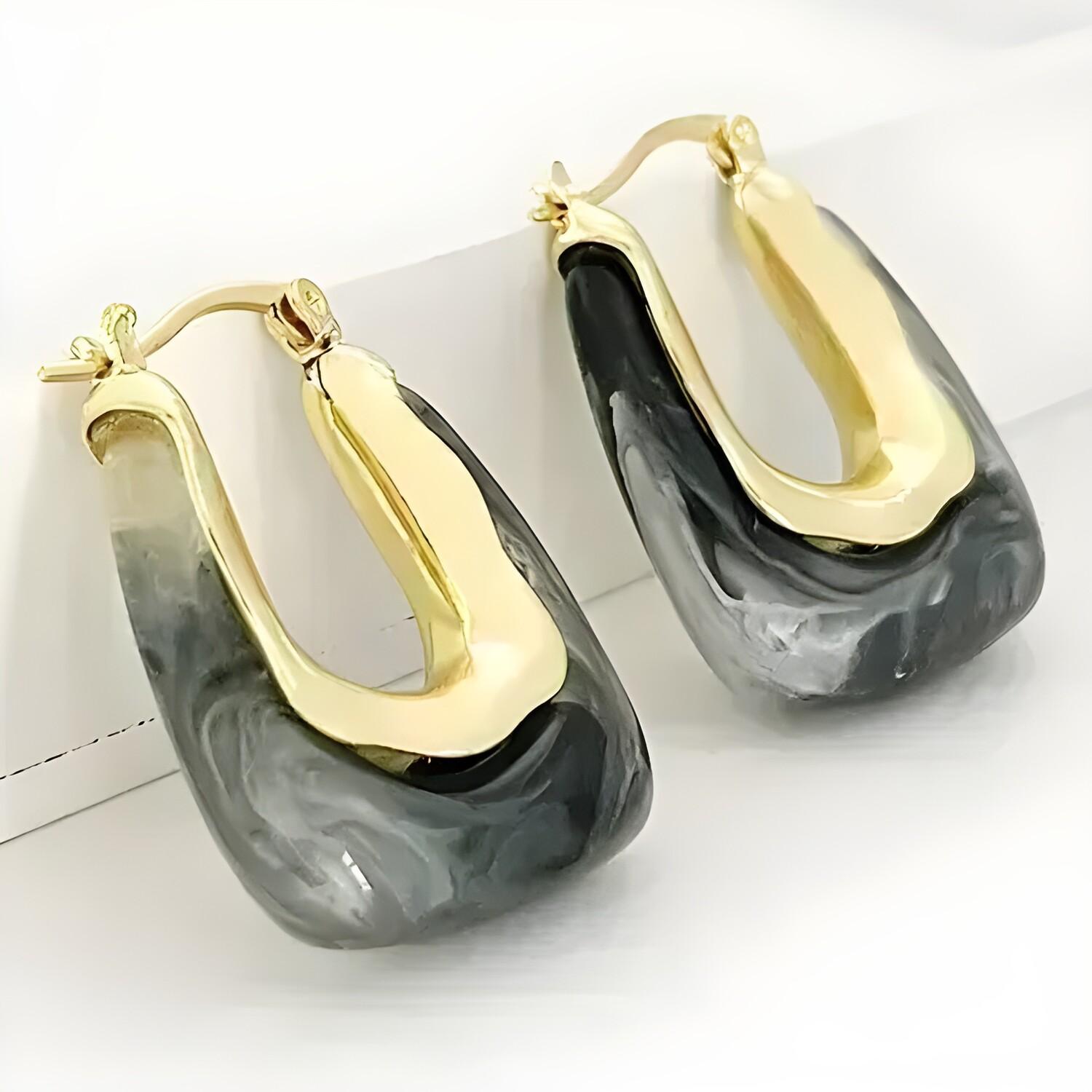 Boucles d'oreilles Demi - Noir