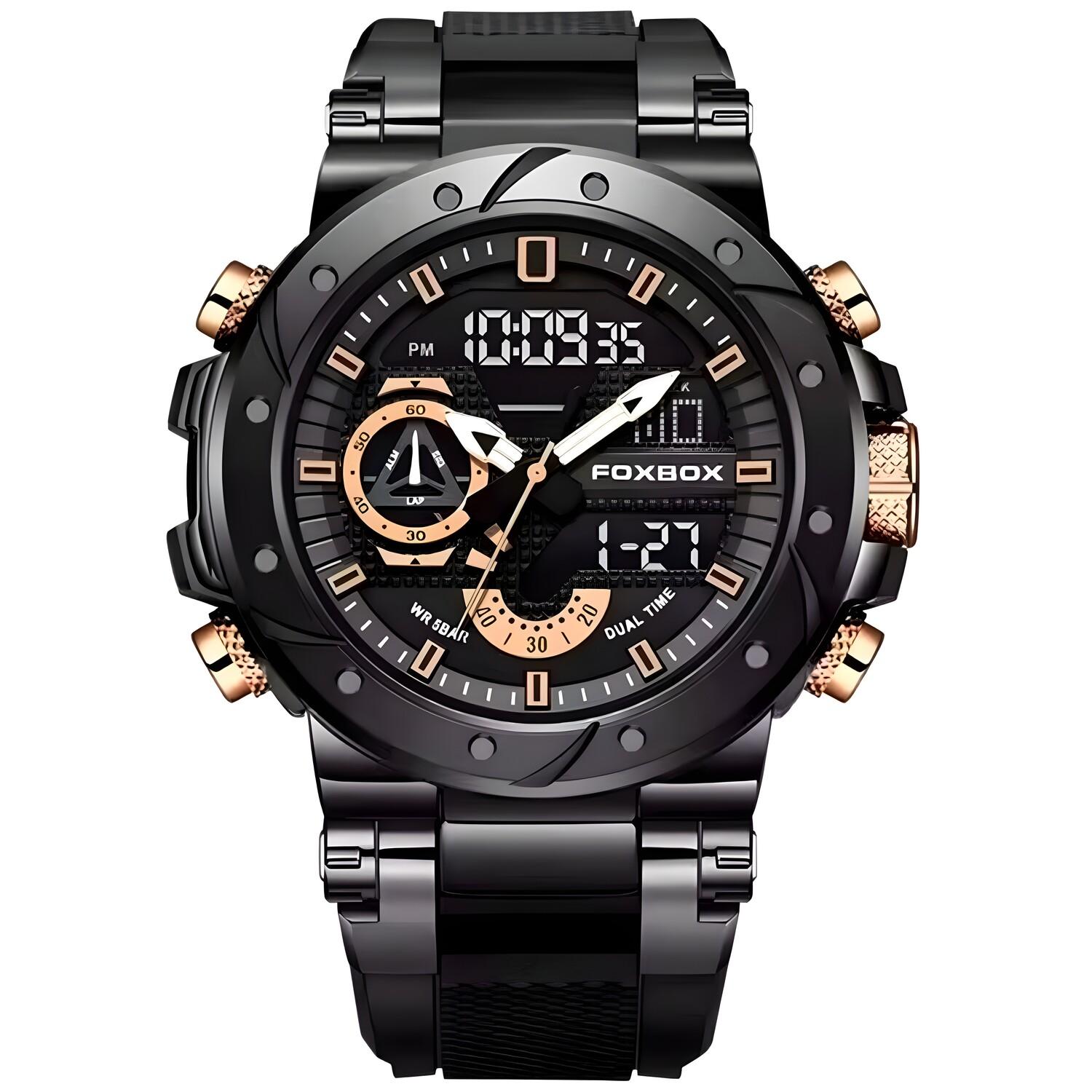 Montre FOXBOX Teo - Noir / Or / Rose
