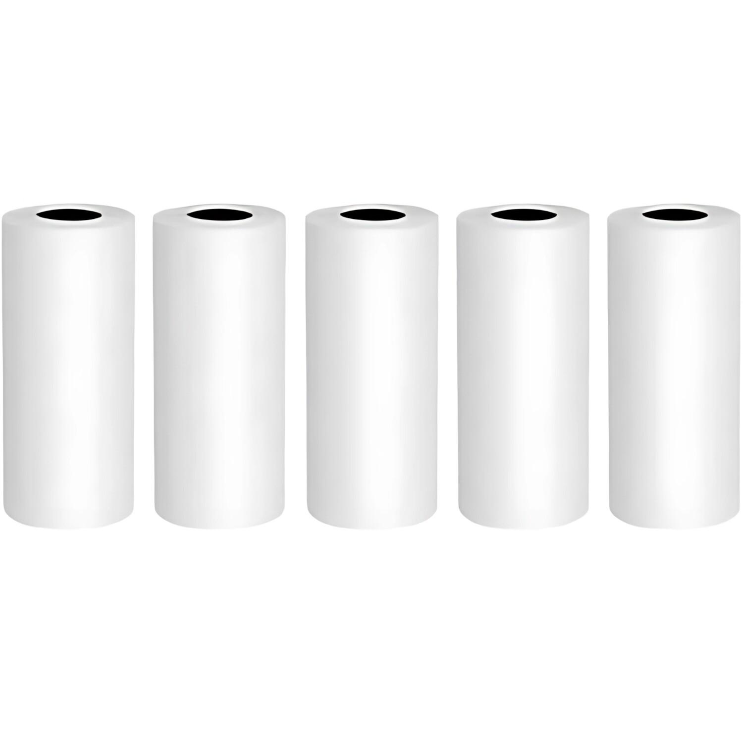 Ensemble de rouleaux de papier pour imprimante thermique mini Cat HURC9 – Blanc / 5 pièces