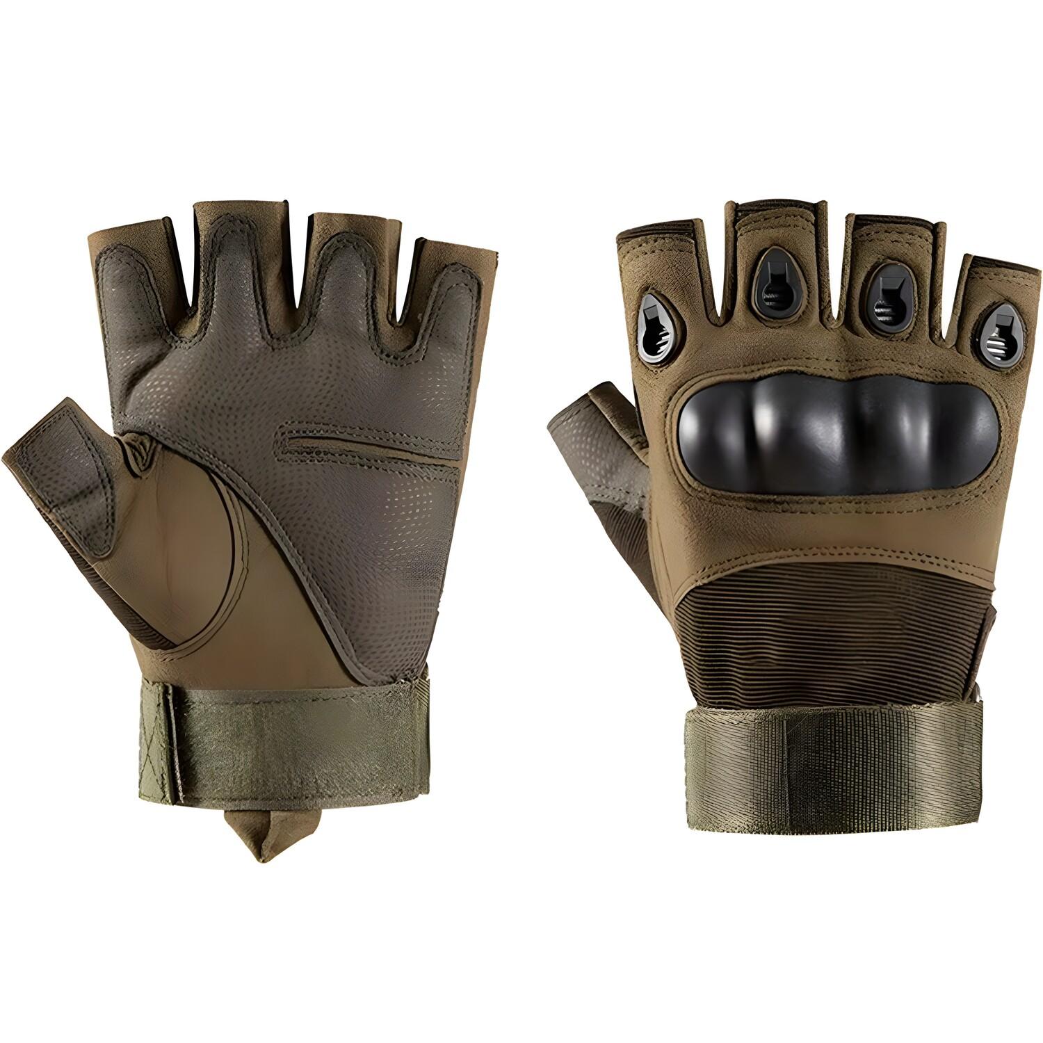 Gants sans doigts pour hommes Survival - Vert