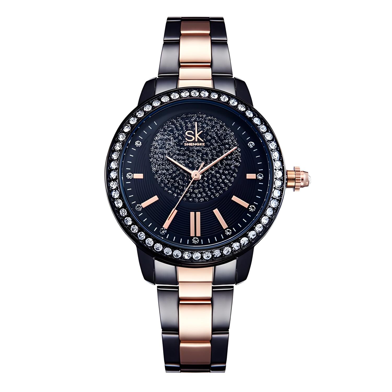 Montre SHENGKE Crystal - noire