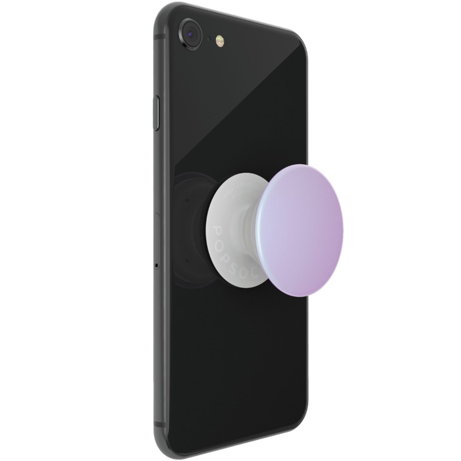 PopSockets - support PopGrip design chromé - Blanc