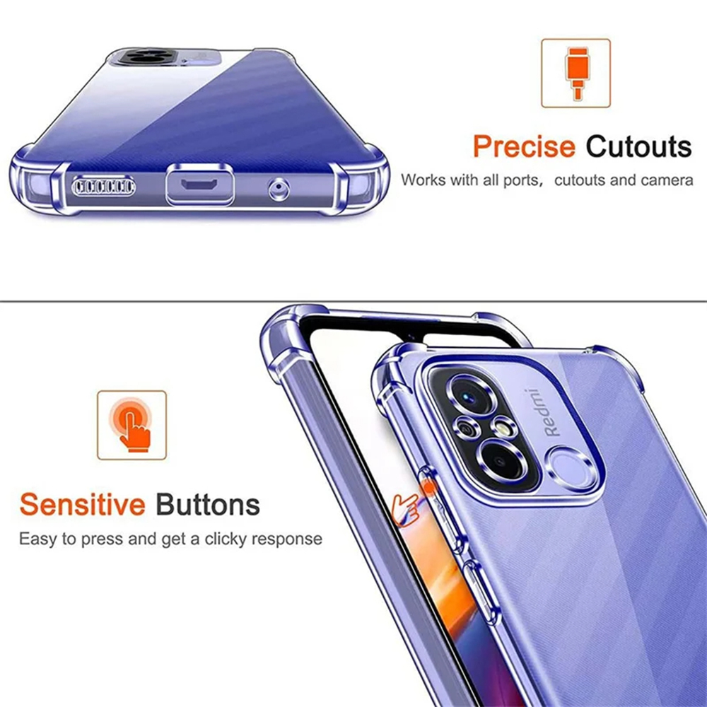 Coque en silicone avec bords renforcés pour Realme C53 - Transparent