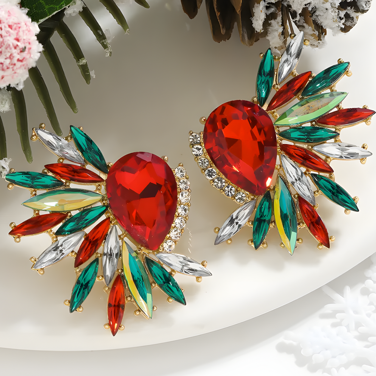 Boucles d'oreilles ER-38840 - Or / Multicolore