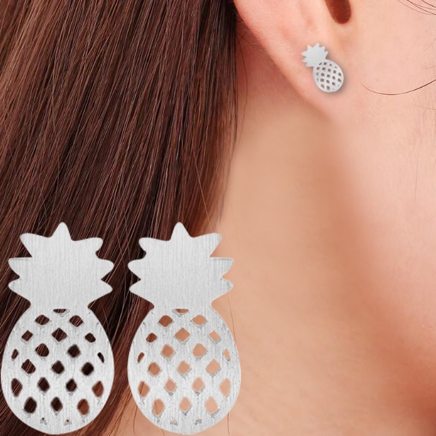 Boucles d'oreilles Ananas - Argenté