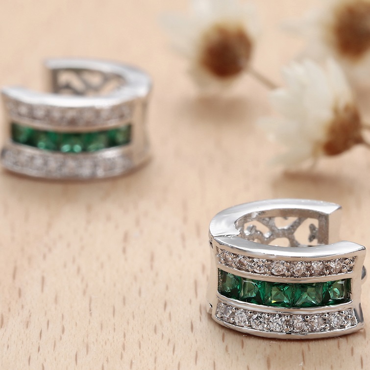 Boucles d'oreilles DI-2382 - Argent / Bleu