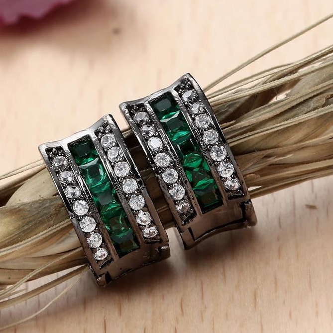 Boucles d'oreilles DI-2382 - Argent / Bleu