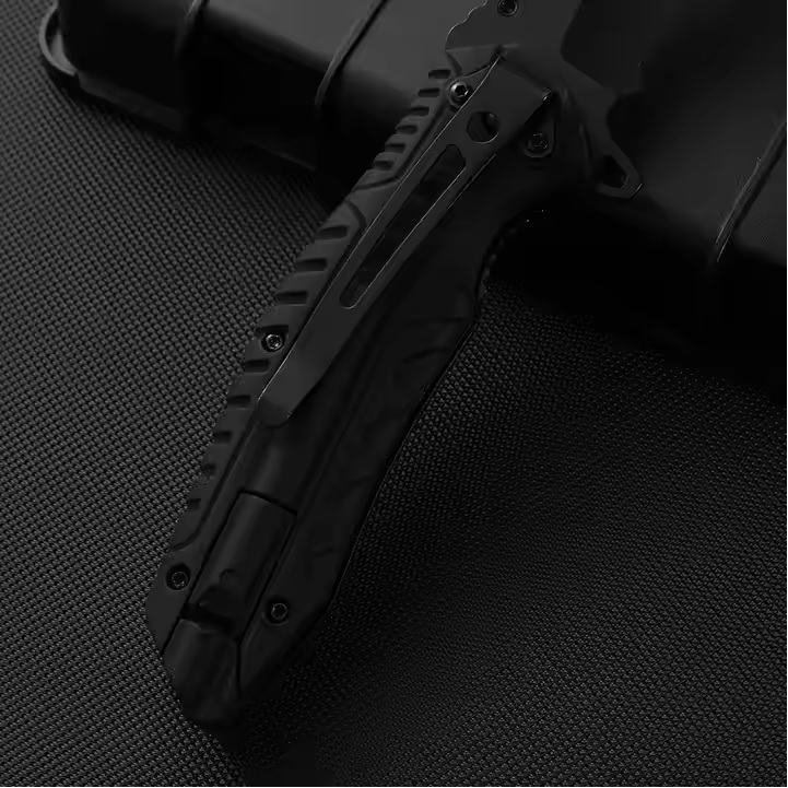 Couteau pliant de plein air CH-35053 - Noir/Typ1