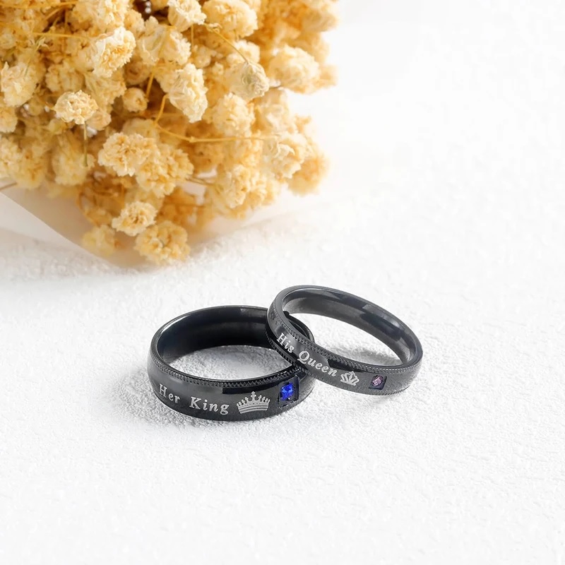 Bague Her King - Noir / 55mm