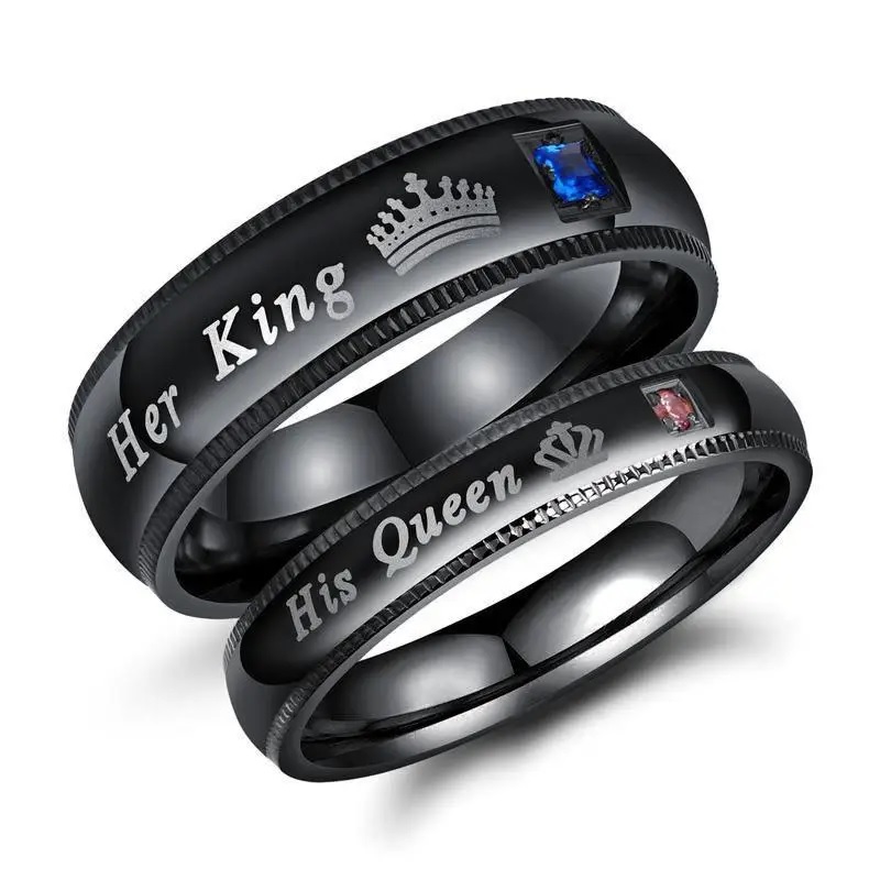 Bague Her King - Noir / 55mm