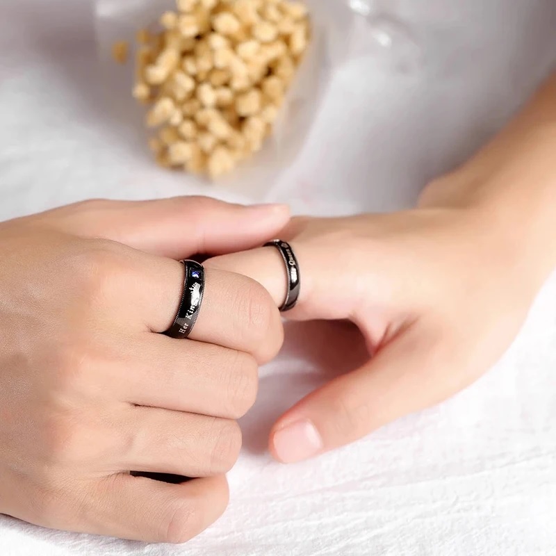 Bague Her King - Noir / 55mm