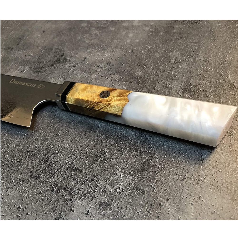Couteau de cuisine damassé IS-29414 - Vert foncé