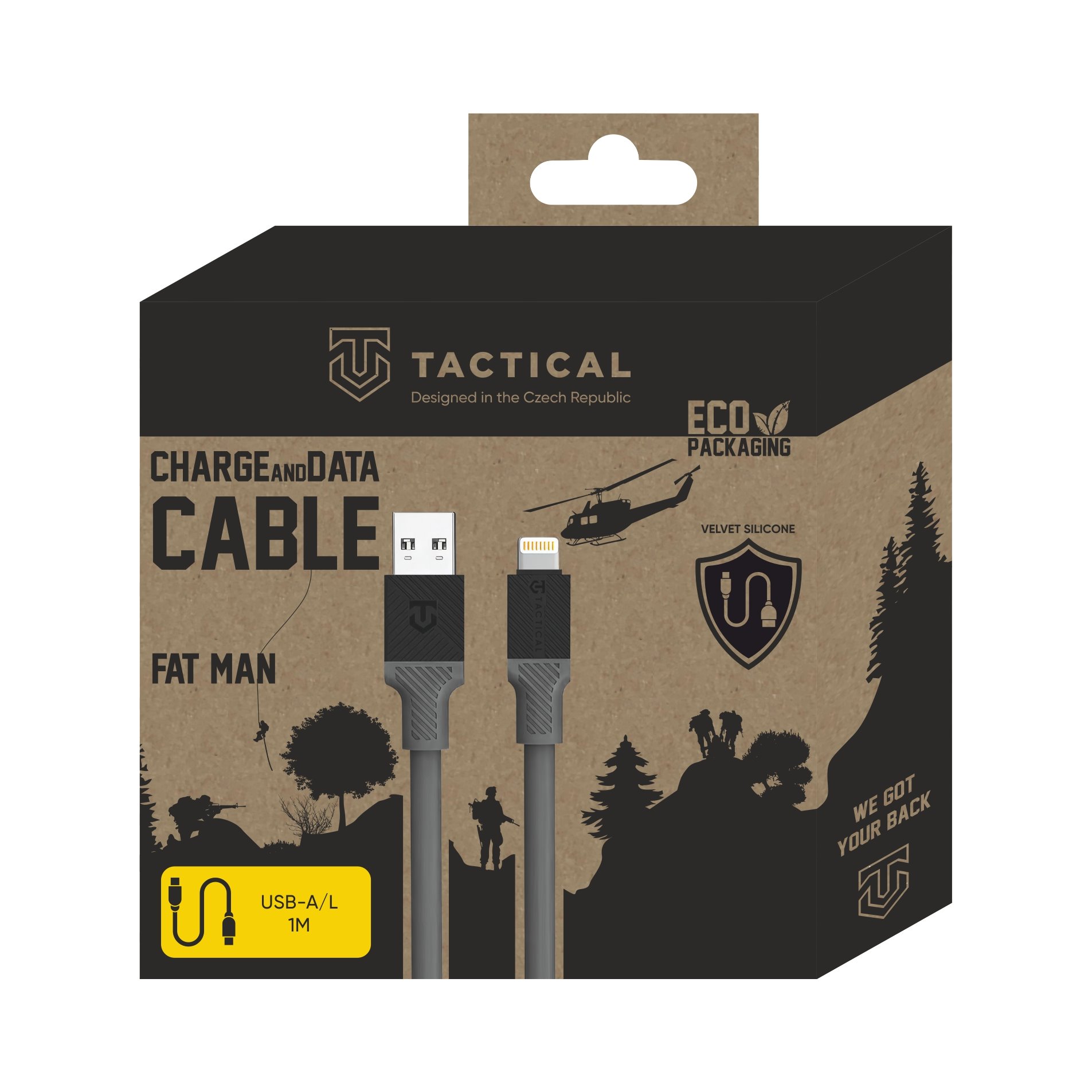 Tactical Fat Man câble USB-A/Lightning - 1m - Gris