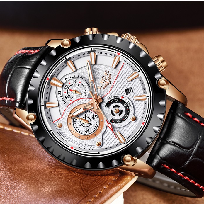 Montre LIGE LU-4063 - Noire / Blanche