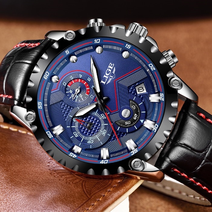 Montre LIGE LU-4063 - Noire / Blanche