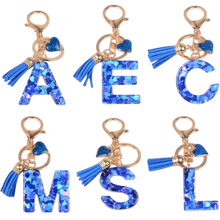 Porte-clés Alphabet - C / Bleu Foncé