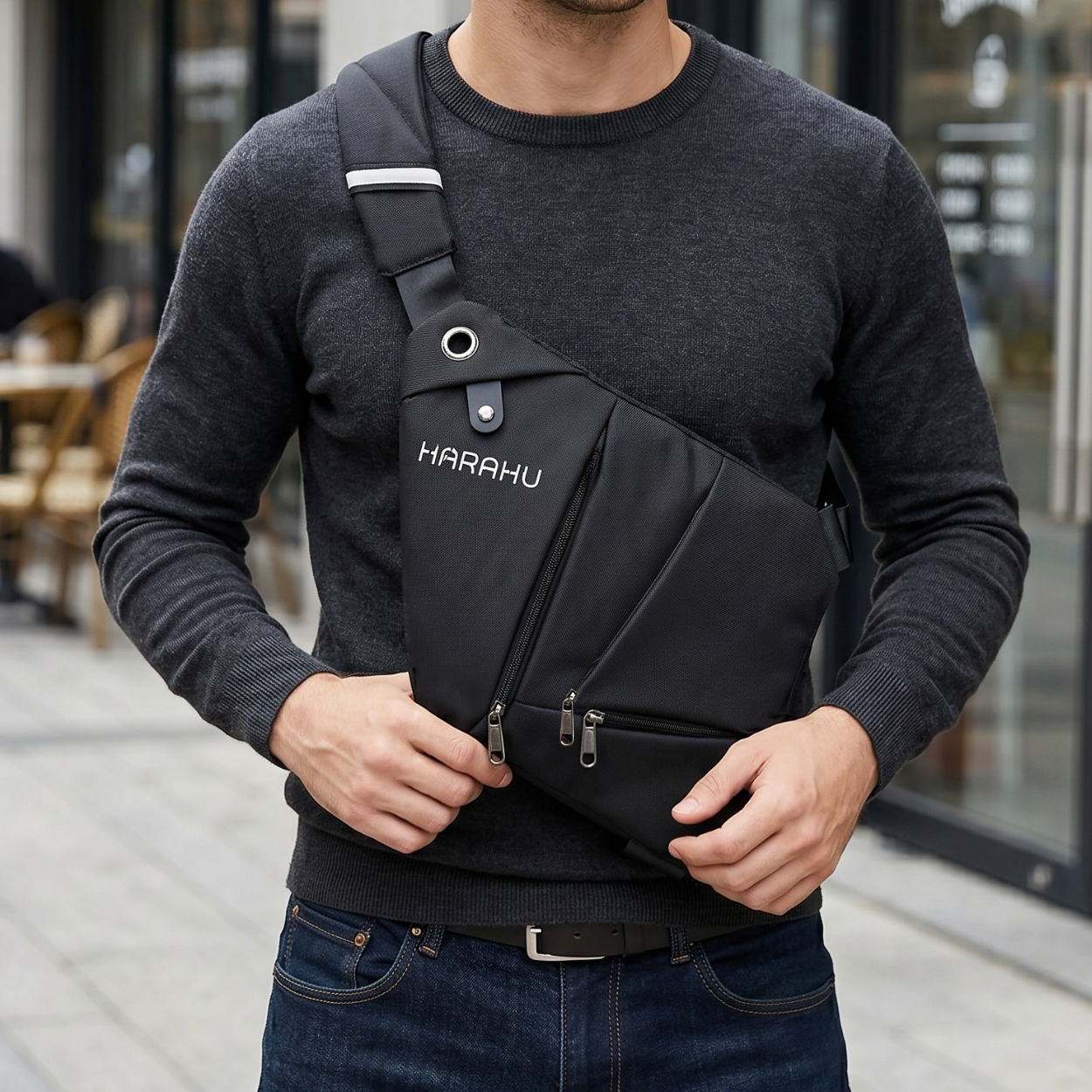 Sac banane homme HARAHU Pulse - Gris