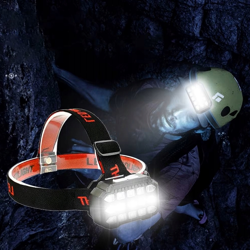 Lampe frontale UV LED avec chargement USB - Noire