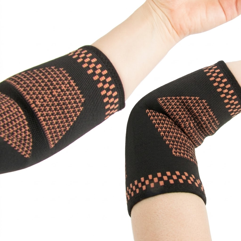 Bandage de Compression pour le Coude WB - 40442 - Noir / Rouge
