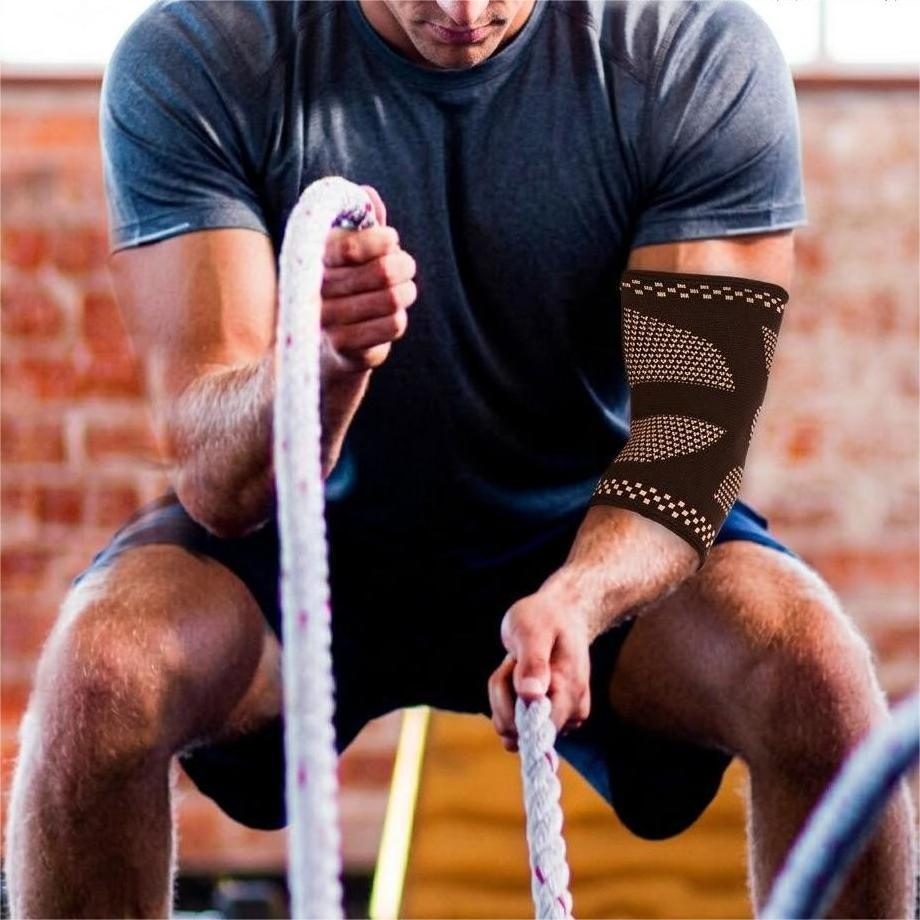 Bandage de Compression pour le Coude WB - 40442 - Noir / Rouge