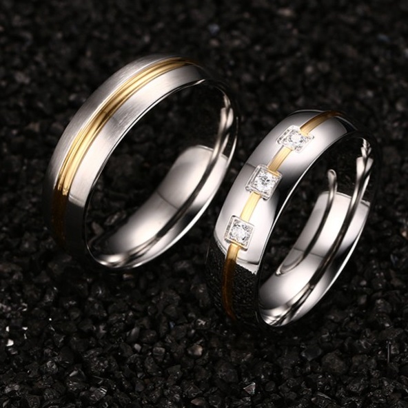 Bague pour homme VO-4840 - Argent / Or / 57mm