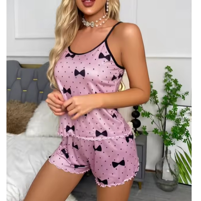 Pyjama court pour femmes BO-30588 - Rose / L