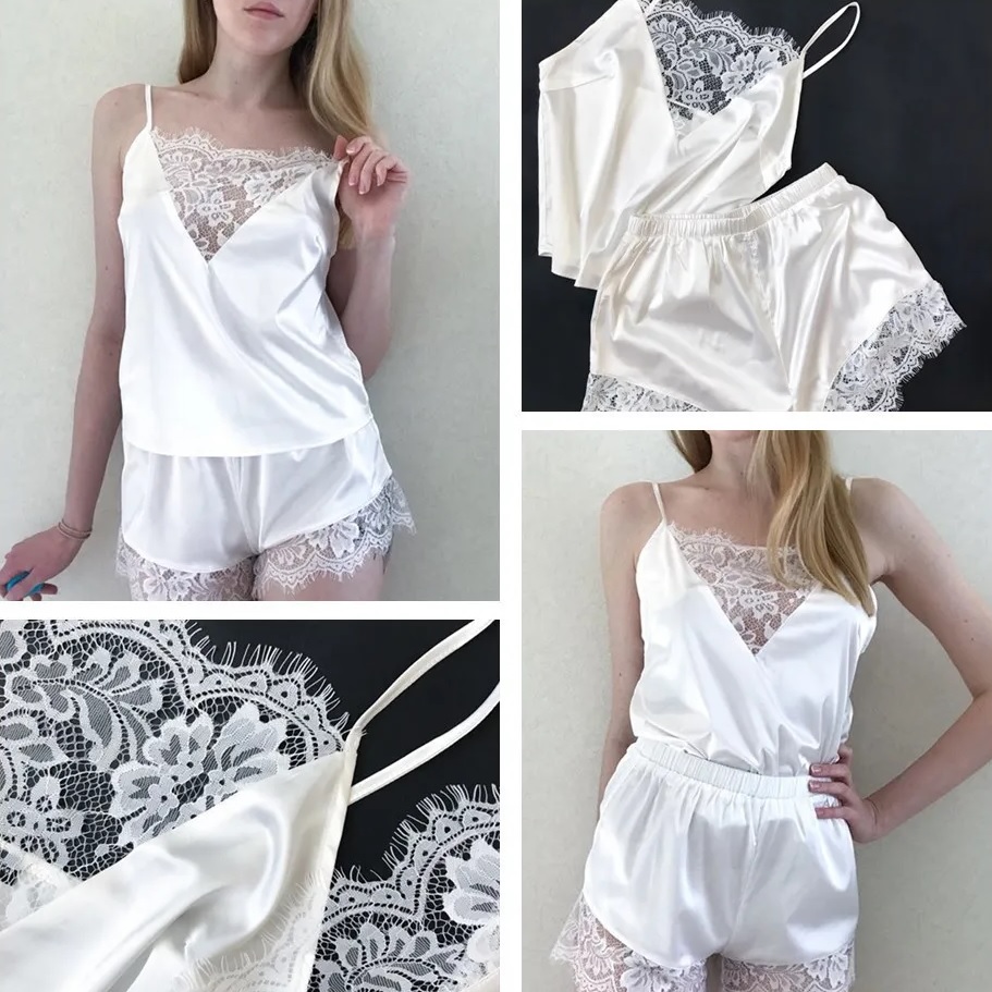 Pyjama court pour femme CU-33951 - Bordeaux / S