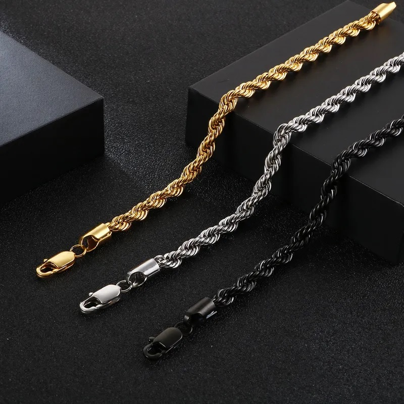 Bracelet DA-34709 - Noir / 19cm / 6mm