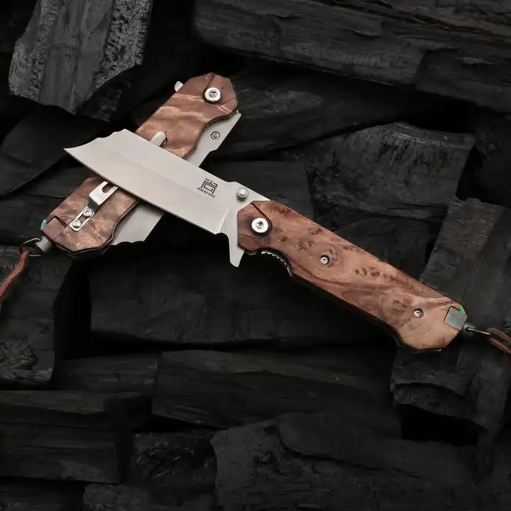 Couteau de chasse pliant HARAHU SA-29034 - Marron