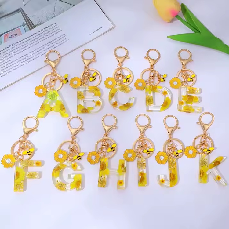 Porte-clés Alphabet - H / Jaune