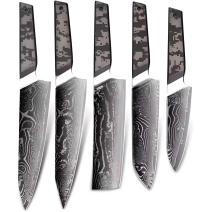 Ensemble de couteaux de cuisine damassés TA-37579 - Noir / Gris