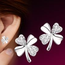 Boucles d'oreilles Trèfle Argent - Argent