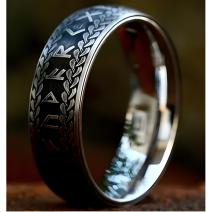 Bague OL-32046 - Noir / Argent / 59mm