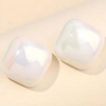 Boucles d'oreilles AD-33359 - Square / Blanc
