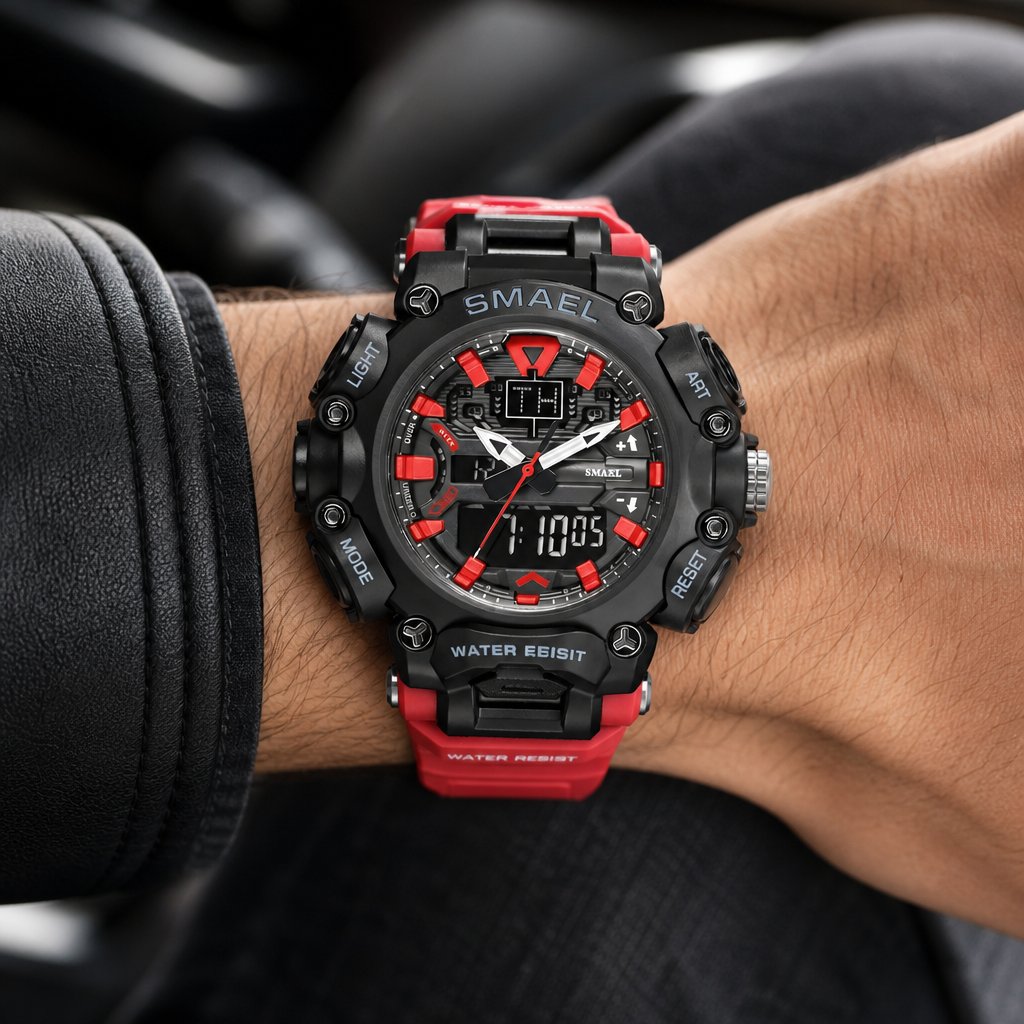 Montre SMAEL ZA-14072 - Rouge / Noir