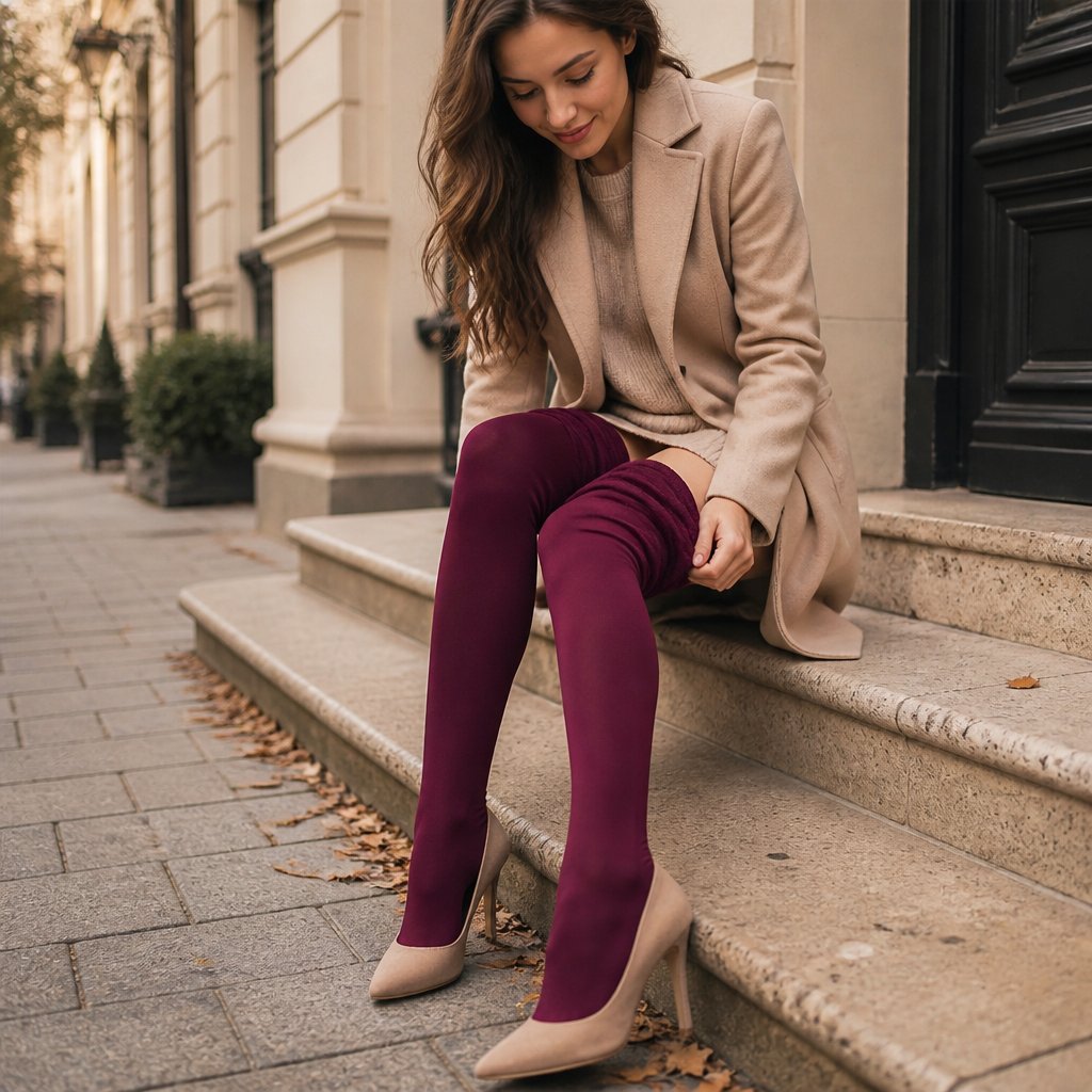 Leggings type collant S / M - Bordeaux