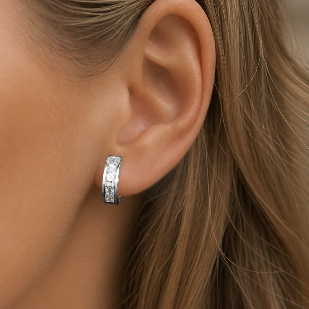 Boucles d'oreilles SA-1896 - Argentées
