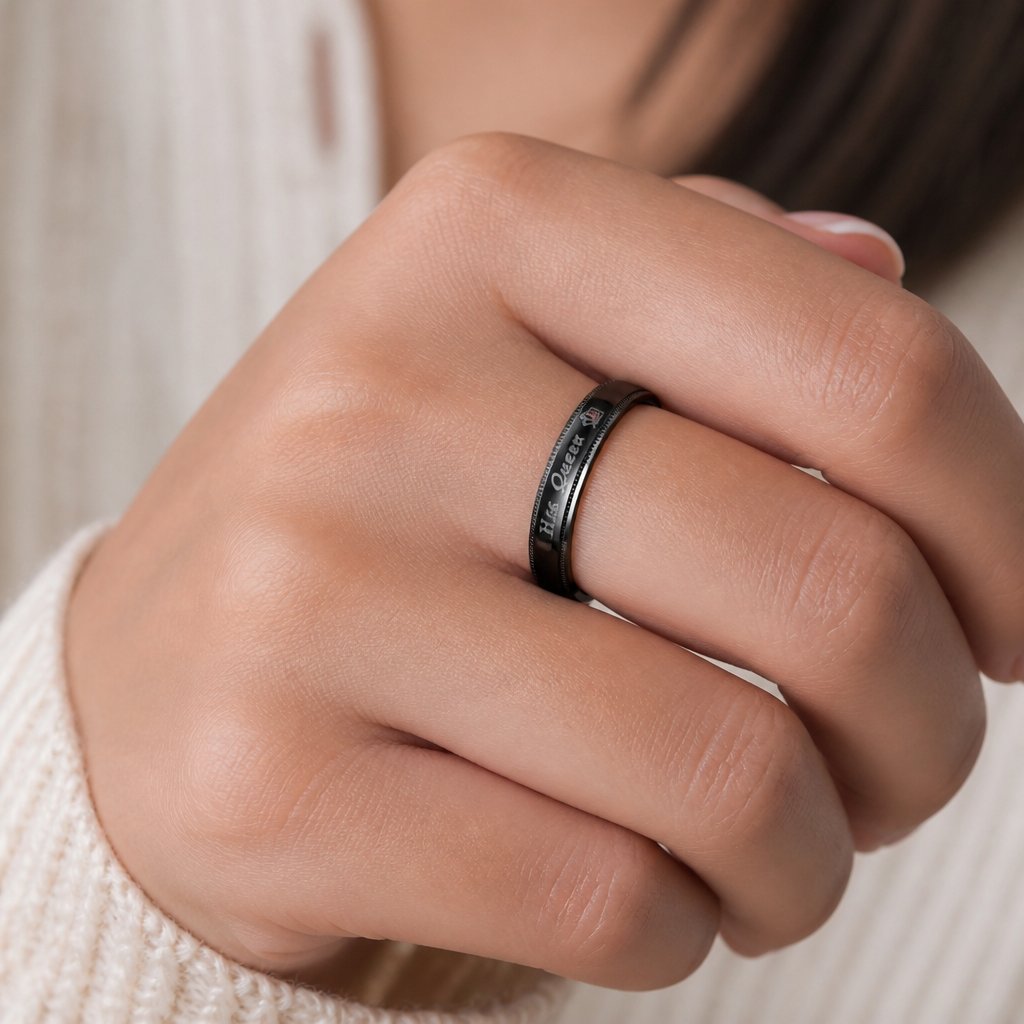 Bague His Queen - Noire / 65mm