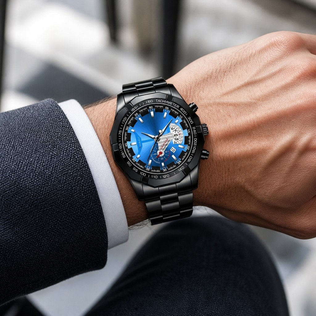 Montre LI-33704 - Noire / Bleue