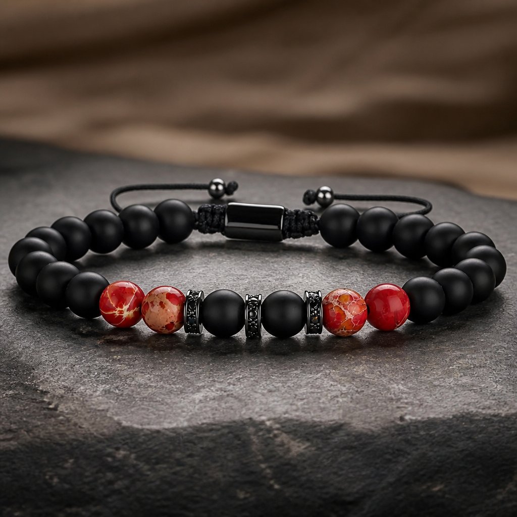 Bracelet ER-34435 - Noir / Rouge