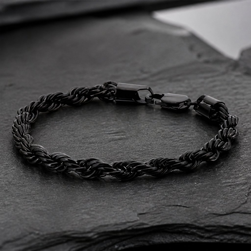 Bracelet DA-34710 - Noir / 22cm / 6mm